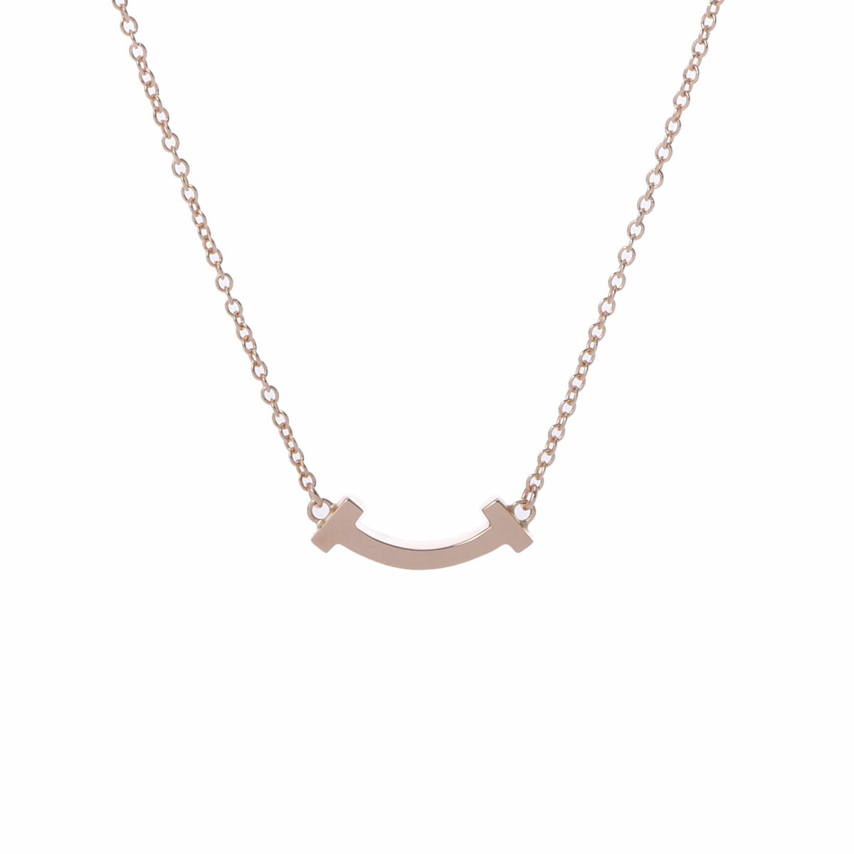 Tiffany T Smile Necklace Mini K18 Pink Gold 2399$